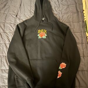 DGK Black Hoodie with Rose Design